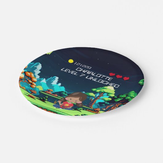 Leuke nieuwigheid computerspel verjaardagsfeestje papieren bordje (Gekanteld)