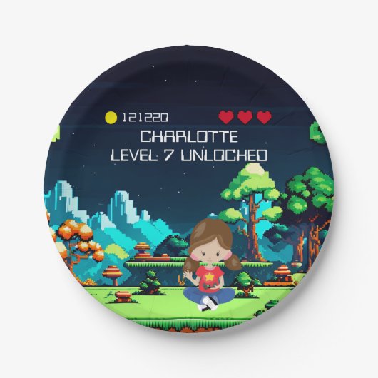 Leuke nieuwigheid computerspel verjaardagsfeestje papieren bordje (Voorkant)