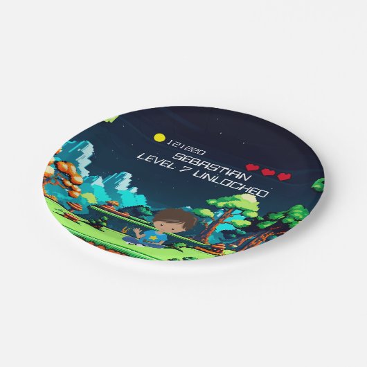 Leuke nieuwigheid computerspel verjaardagsfeestje papieren bordje (Gekanteld)