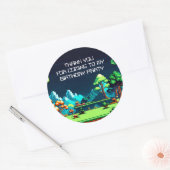 Leuke nieuwigheid computerspel verjaardagsfeestje ronde sticker (Envelop)