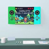 Leuke Nieuwigheid Computerspel Verjaardagsfeestje Spandoek (Beurs)