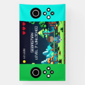 Leuke nieuwigheid computerspel verjaardagsfeestje spandoek (Verticaal)