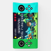 Leuke nieuwigheid computerspel verjaardagsfeestje spandoek (Verticaal)