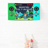 Leuke nieuwigheid computerspel verjaardagsfeestje spandoek (Insitu)