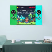Leuke nieuwigheid computerspel verjaardagsfeestje spandoek (Beurs)