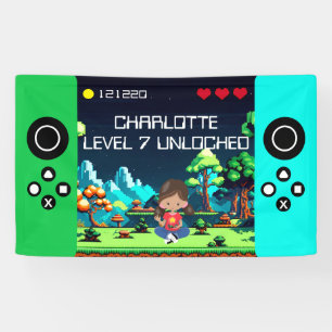 Leuke nieuwigheid computerspel verjaardagsfeestje spandoek
