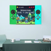 Leuke nieuwigheid computerspel verjaardagsfeestje spandoek (Beurs)