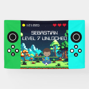 Leuke nieuwigheid computerspel verjaardagsfeestje spandoek