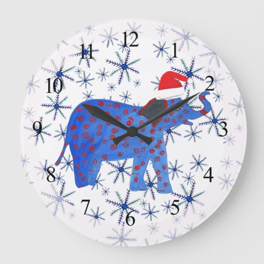 Leuke Nieuwjaar Olifant Art Wall Clock Grote Klok (Voorkant)