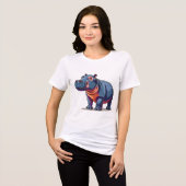 🦛✨ Leuke Nijlpaard Fun Dier Cadeau 🌈 Tri-Blend Shirt (Voorkant volledig)