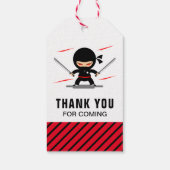 Leuke Ninja Warrior Kids Verjaardagsfeest Favor Cadeaulabel (Achterkant)