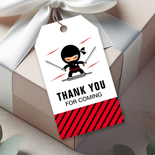 Leuke Ninja Warrior Kids Verjaardagsfeest Favor Cadeaulabel