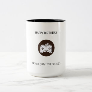 Leuke Niveau Ontgrendelde Video Gamer Verjaardag Tweekleurige Koffiemok