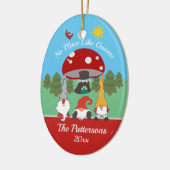 Leuke "No Place Like Gnome" kerst Keramisch Ornament (Links)