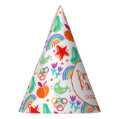 Leuke noedels Pride regenboog patroon Feesthoedjes (Links)