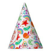 Leuke noedels Pride regenboog patroon Feesthoedjes (Rechts)