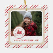 Leuke Noordpool Express trein eerste kerstfoto Keramisch Ornament (Voorkant)