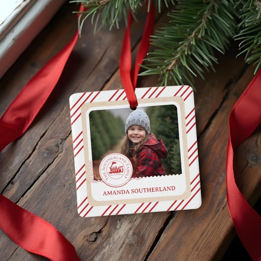 Leuke Noordpool Express trein eerste kerstfoto Keramisch Ornament