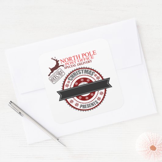 Leuke Noordpool levering Kerstmis Vierkante Sticker (Envelop)