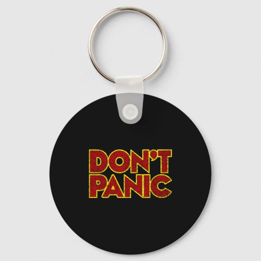 Leuke Nostalgische T-shirts Don't Panic - Dames Cl Sleutelhanger (Voorkant)