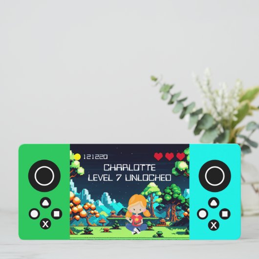 Leuke Noviteit Computerspel Verjaardagsfeestje Kaart (Staand voorkant)