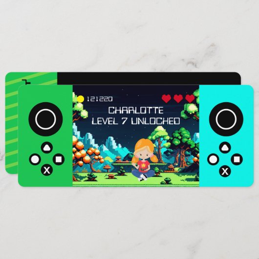 Leuke Noviteit Computerspel Verjaardagsfeestje Kaart (Voorkant / Achterkant)