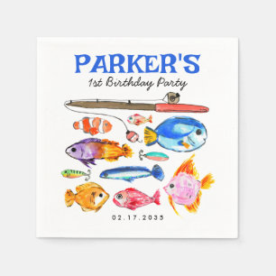 Leuke O-Fish-al Reel Fun Gone Fish Viste Verjaarda Servet