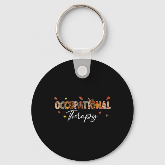Leuke Occupational Therapy Pumpkin Autumn Tree Her Sleutelhanger (Voorkant)