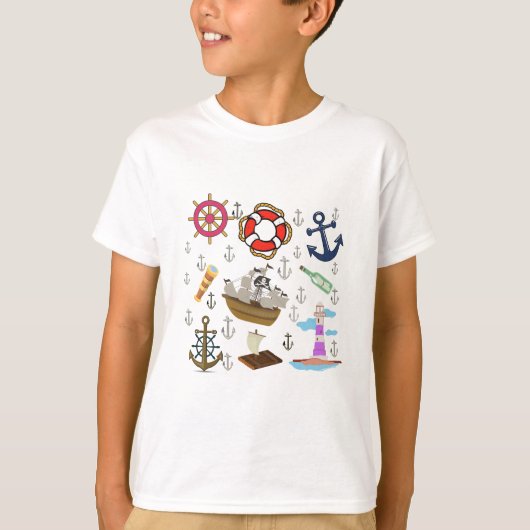 Leuke Ocean Icons voor Kinderen – Schattige & Mini T-shirt (Voorkant)