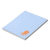 Leuke Octopus Cartoon Blauwe Waves Custom Notitieblok (Linkerzijde)