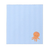 Leuke Octopus Cartoon Blauwe Waves Custom Notitieblok (Voorkant)