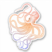 Leuke octopus  illustratie sticker (Voorkant)