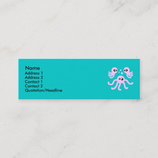 Leuke Octopus profiel kaarten Mini Visitekaartje (Voorkant)