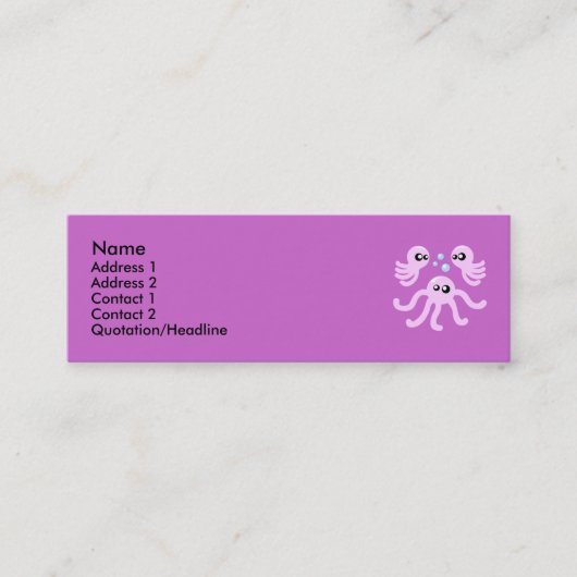 Leuke Octopus profiel kaarten Mini Visitekaartje (Voorkant)