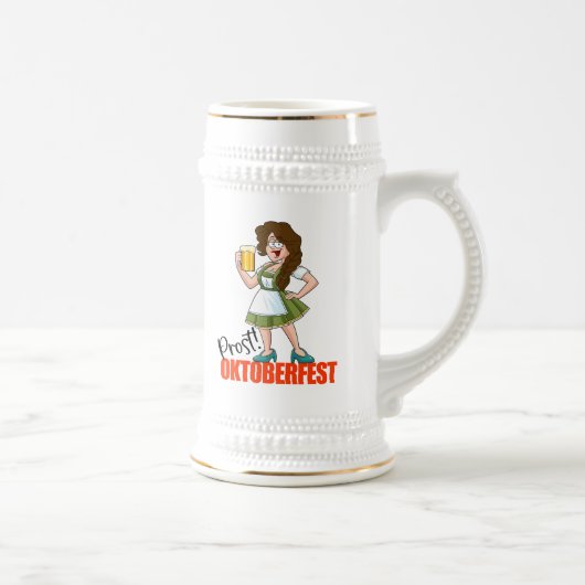 Leuke Oktoberfest-meisje met bier Bierpul (Rechts)