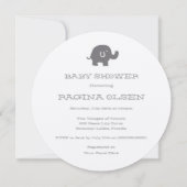Leuke Olifant Baby Douche uitnodigingen (Achterkant)