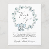 Leuke Olifant Baby Jongen Douche Dank u (Voorkant)