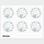 Leuke Olifant Baby Jongen Douche Dank u Ronde Sticker (Vel)