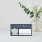 Leuke Olifant Baby Jongen Douche Woorden van Advie Informatiekaartje (Staand voorkant)