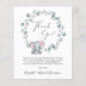 Leuke Olifant Baby Meisje Douche Dank u (Voorkant)