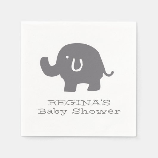 Leuke olifant Baby shower papieren servetten (Voorkant)