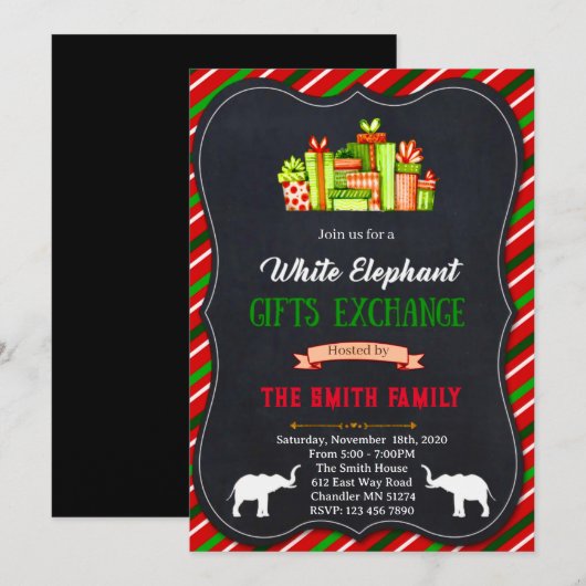 Leuke Olifant baby shower Uitnodiging (Voorkant / Achterkant)