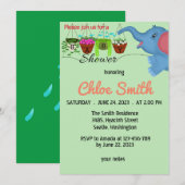 Leuke olifant baby shower uitnodiging (Voorkant / Achterkant)