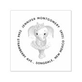 Leuke Olifant Ballerina Adres Zelfinktende Stempel (Design)