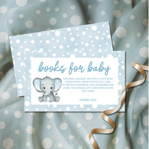 Leuke Olifant blauw boeken voor baby ticket Informatiekaartje