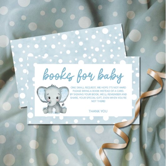 Leuke Olifant blauw boeken voor baby ticket Informatiekaartje