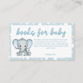 Leuke Olifant blauw boeken voor baby ticket Informatiekaartje (Voorkant)