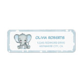 Leuke Olifant blauw Retouradres Etiket (Voorkant)