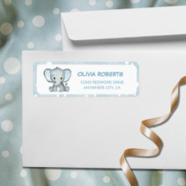 Leuke Olifant blauw Retouradres Etiket