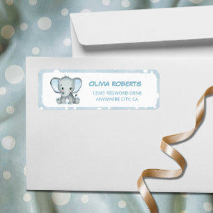 Leuke Olifant blauw Retouradres Etiket